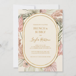 Boho Botanical Dusty Roos Brunch en Bubble Shower Kaart