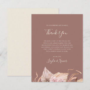 Boho Botanical Dusty Roos Dank je wel Briefkaart