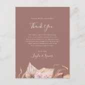 Boho Botanical Dusty Roos Dank je wel Briefkaart (Voorkant)
