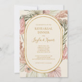 Boho Botanical | Dusty Roos Rehearsal Dinner Kaart (Voorkant)