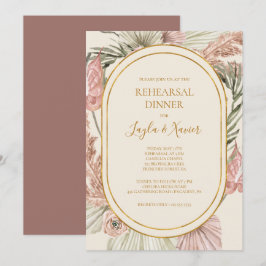 Boho Botanical | Dusty Roos Rehearsal Dinner Kaart