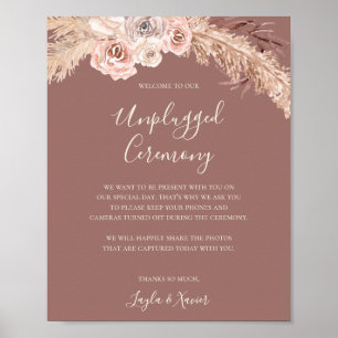 Boho Botanical   Dusty Roos Unplugged Ceremony Poster