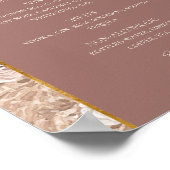 Boho Botanical Dusty Roos Wedding Drink Menu Sign Poster (Hoek)