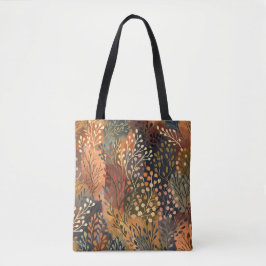 Boho Botanical Earthy Floral Tote Bag