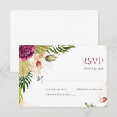 Boho Botanical Elegance Wedding RSVP Card Kaartje (Voorkant / Achterkant)