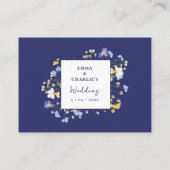 Boho Botanical Elegant blauw Wildflowers Wedding Plaatskaartje (Achterkant)