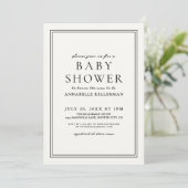 Boho Botanical Elegant Wildflower Baby shower Kaart (Staand voorkant)