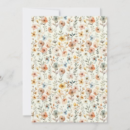 Boho Botanical Elegant Wildflower Vrijgezellenfees Kaart (Achterkant)