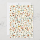Boho Botanical Elegant Wildflower Wedding Kaart (Achterkant)