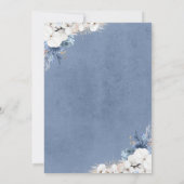 Boho Botanical Floral Modern Dusty Blue Wedding Kaart (Achterkant)