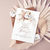 Boho Botanical Floral Modern Terracotta Wedding Kaart