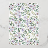 Boho Botanical Floral Roos Gold Vrijgezellenfeest Folie Uitnodiging (Achterkant)