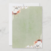 Boho Botanical Floral Terracotta Sage Wedding Kaart (Achterkant)