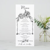 Boho Botanical Floral Vintage Wedding Menu (Staand voorkant)