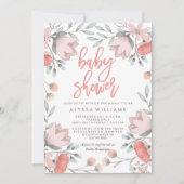 Boho Botanical Flowers Baby shower Kaart (Voorkant)