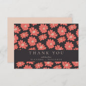 Boho Botanical Flowers Black Red Custom Wedding Bedankkaart (Voorkant / Achterkant)