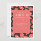 Boho Botanical Flowers Black Red Vrijgezellenfeest Kaart (Voorkant)