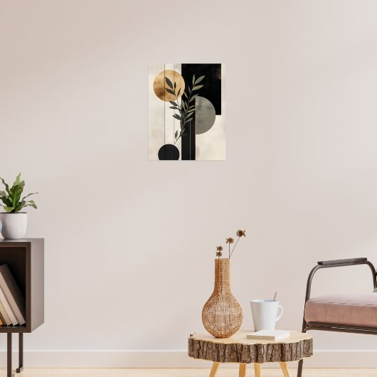 Boho Botanical Geometric Illustration Poster (Woonkamer 3)