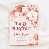 Boho Botanical Girl Baby shower Kaart