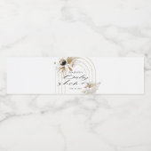 Boho Botanical Gold Arches Baby shower Waterfles Etiket (Enkel label)