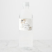 Boho Botanical Gold Arches Baby shower Waterfles Etiket (Voorkant)