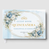Boho Botanical Guest Book for Blue Gold Quince Gastenboek (Voorkant)