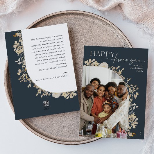 Boho Botanical Happy Kwanzaa Foto Feestdagenkaart