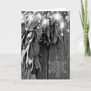 Boho botanical herb bladeren rustic Barn-wood Feestdagen Kaart