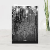 Boho botanical herb bladeren rustic Barn-wood Feestdagen Kaart (Achterkant)