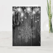 Boho botanical herb bladeren rustic Barn-wood Feestdagen Kaart (Voorkant)