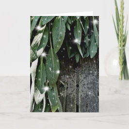 Boho botanical herb bladeren rustic Barn-wood Feestdagen Kaart