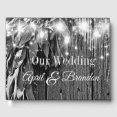 Boho botanical herb bladeren rustic Barn-wood Gastenboek (Voorkant)