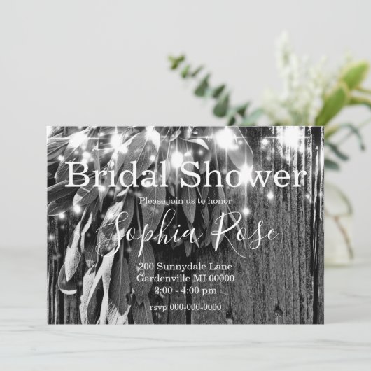 Boho botanical herb bladeren rustic Barn-wood Kaart (Staand voorkant)