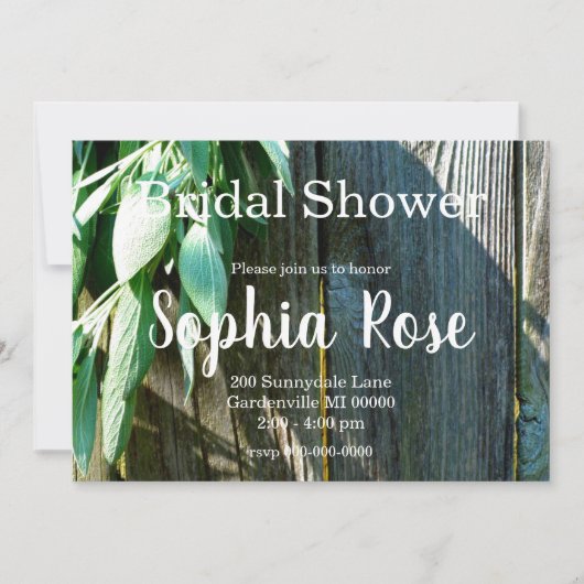 Boho botanical herb bladeren rustic Barn-wood Kaart (Voorkant)