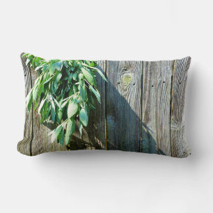 Boho botanical herb bladeren rustic Barn-wood Kussen