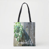 Boho botanical herb bladeren rustic Barn-wood Tote Bag (Voorkant)