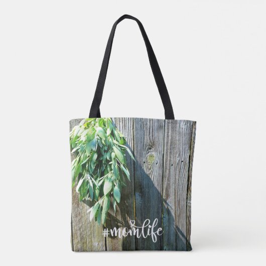 Boho botanical herb bladeren rustic Barn-wood Tote Bag (Achterkant)