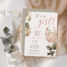 Boho botanical Het is een meisje Baby shower