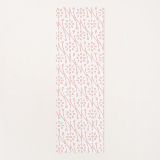 Boho Botanical Illustration Pattern Blush Pink Yogamat (Voorkant)