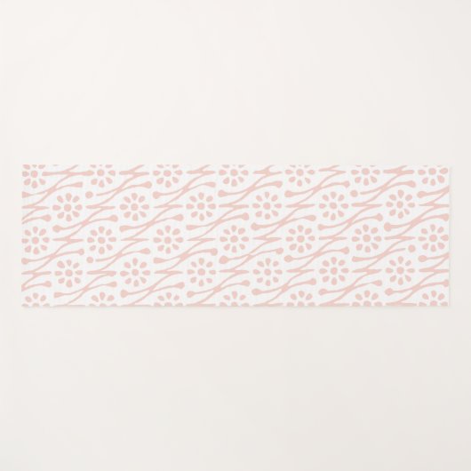 Boho Botanical Illustration Pattern Blush Pink Yogamat (Voorkant (horizontaal))