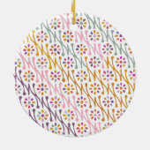 Boho Botanical Illustration Pattern Colorful Keramisch Ornament (Achterkant)