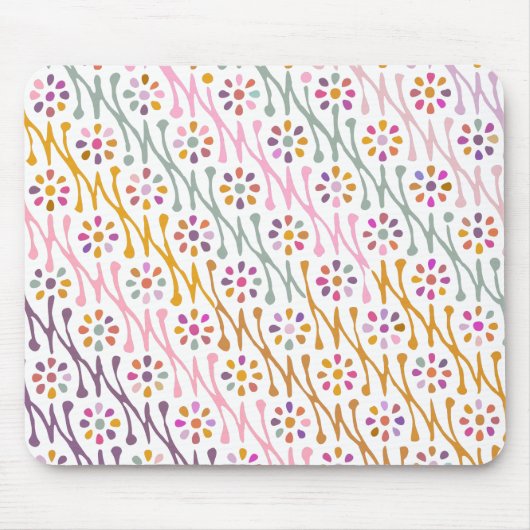 Boho Botanical Illustration Pattern Colorful Muismat (Voorkant)