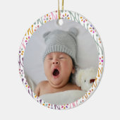 Boho Botanical Illustration Pattern Colorful Photo Keramisch Ornament (Links)