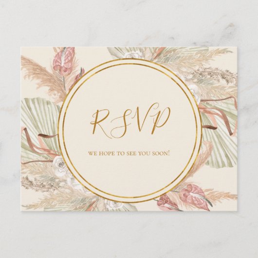 Boho Botanical | Ivory Menu Choice RSVP Briefkaart (Voorkant)