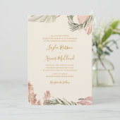 Boho Botanical | Ivory Simple Traditional Wedding Kaart (Staand voorkant)