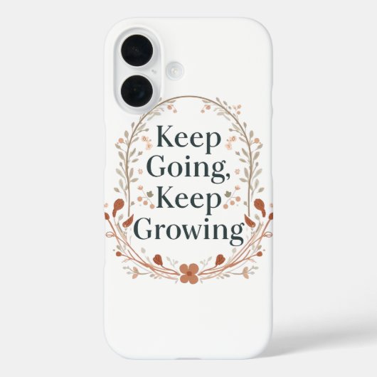 Boho Botanical "Keep Growing" Motivational Graphic Case-Mate iPhone Case (Achterkant)