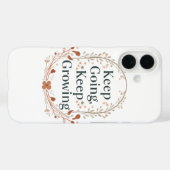 Boho Botanical "Keep Growing" Motivational Graphic Case-Mate iPhone Case (Achterkant (horizontaal))