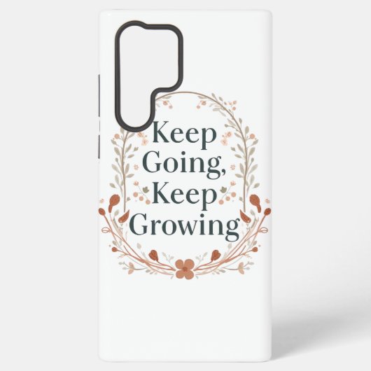 Boho Botanical "Keep Growing" Motivational Graphic Samsung Galaxy Hoesje (Achterkant)
