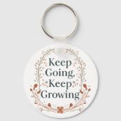 Boho Botanical "Keep Growing" Motivational Graphic Sleutelhanger (Achterkant)