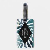 Boho Botanical Kelp Monogram Waterverf Matise Bagagelabel (Achterkant verticaal)